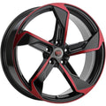 Revolution Racing RR20 Black w/ Red Spoke and Lip Accents 20x8 | 5x114.3 (RR20-208514+40BR)