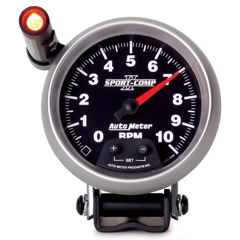 Autometer 3-3/4" 0-10000 RPM Pedestal Tachometer Gauge SPORT-COMP II | Universal (3690)