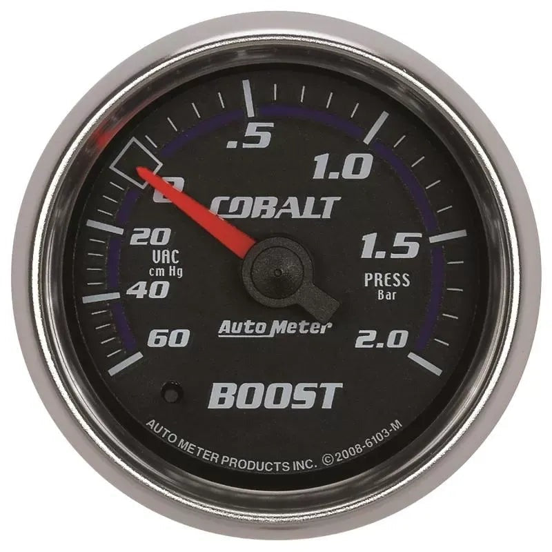 Autometer 2-1/16" 60 CM/HG-2.0 BAR Vacuum/Boost Gauge COBALT | Universal (6103-M)