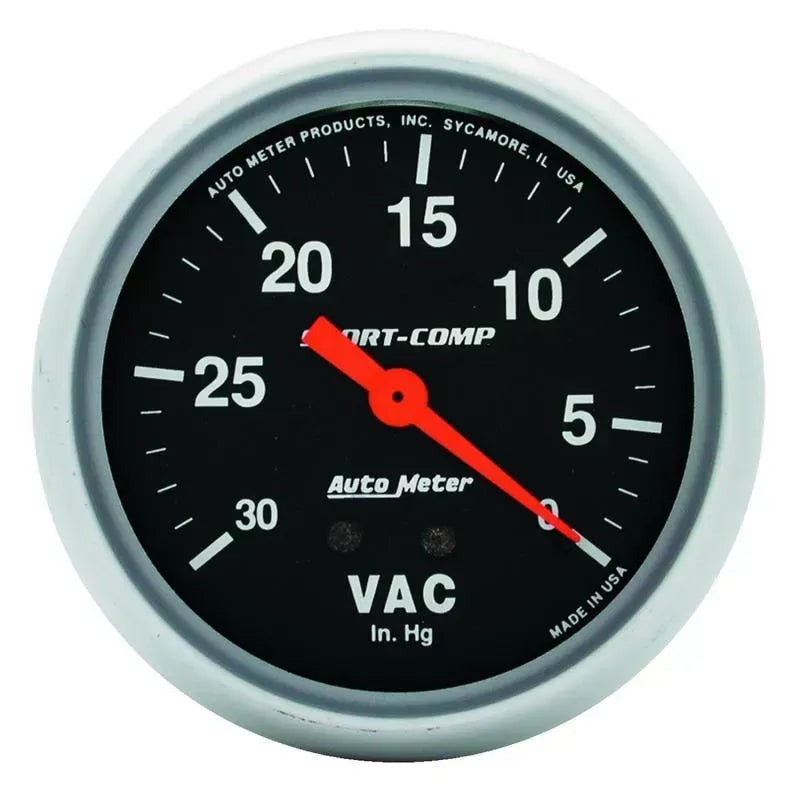 Autometer 2-5/8" 0-30 IN HG Vacuum Gauge SPORT-COMP | Universal (3484)