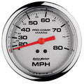 Autometer 3-3/8" 0-80 MPH Mechanical Speedometer Gauge Marine Chrome ULTRA-LITE | Universal (200753-35)