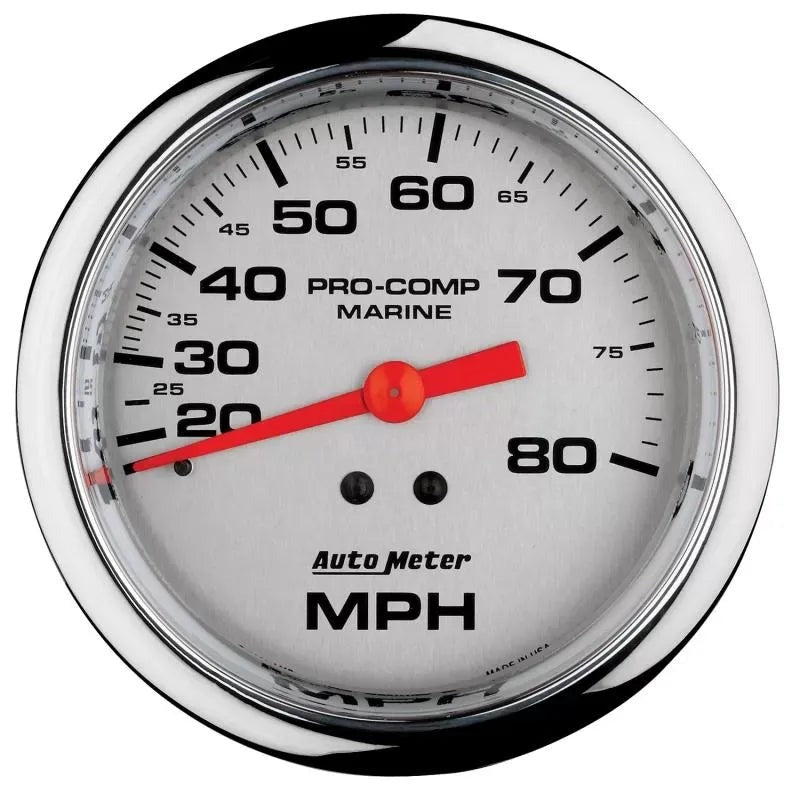 Autometer 3-3/8" 0-80 MPH Mechanical Speedometer Gauge Marine Chrome ULTRA-LITE | Universal (200753-35)