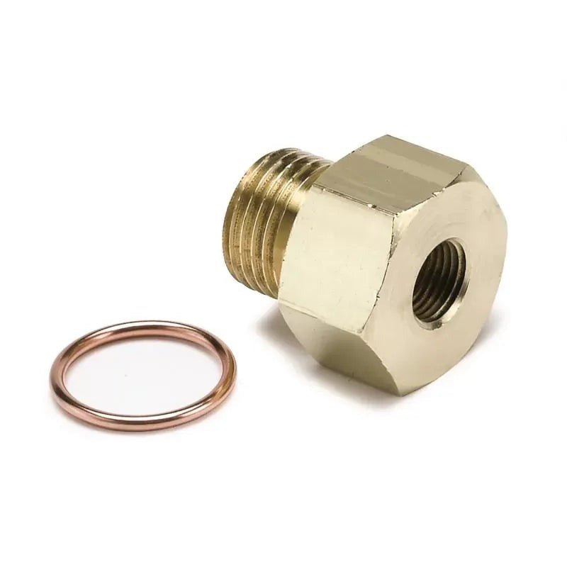 Autometer M16X1.5 MALE TO 1/8" NPTF FEMALE Adapter Fitting Brass | Universal (2268)