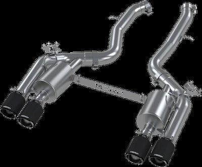 MBRP Stainless Steel 3" Resonator-Back - Quad Outlet w/ Carbon Fiber Tips | 2019-2021 BMW M2 (S45023CF)