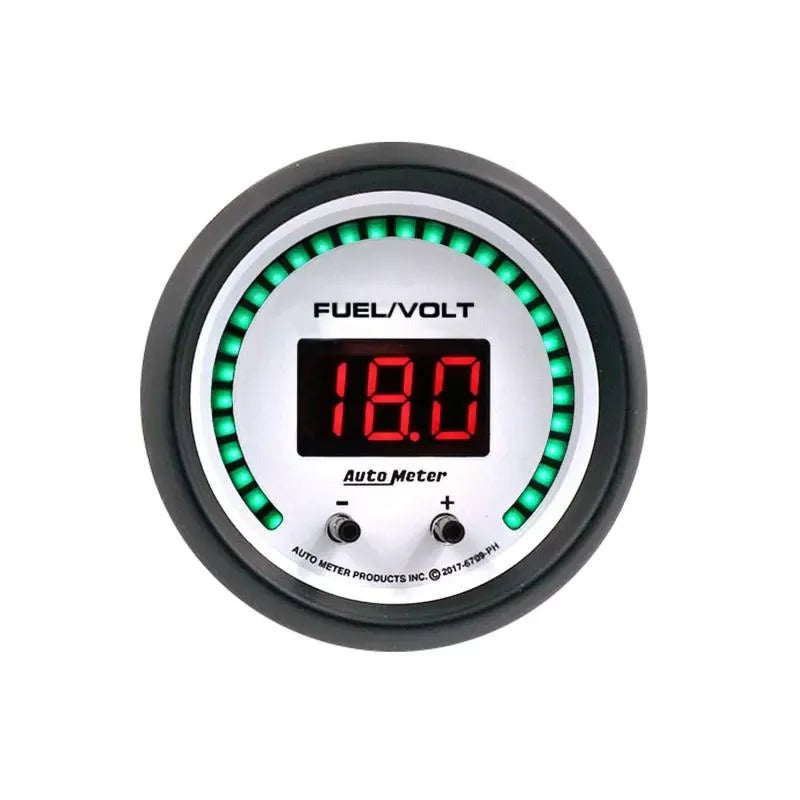 Autometer 2-1/16" Two Channel 0-100%/8-18V Digital Fuel Level /Volt Gauge Phantom Elite | Universal (6709-PH)