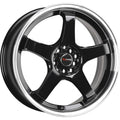 Drag Wheels DR63 Gloss Black w/ Machined Lip 18x8 | 5x100/5x114.3 (DR63188064873GB)
