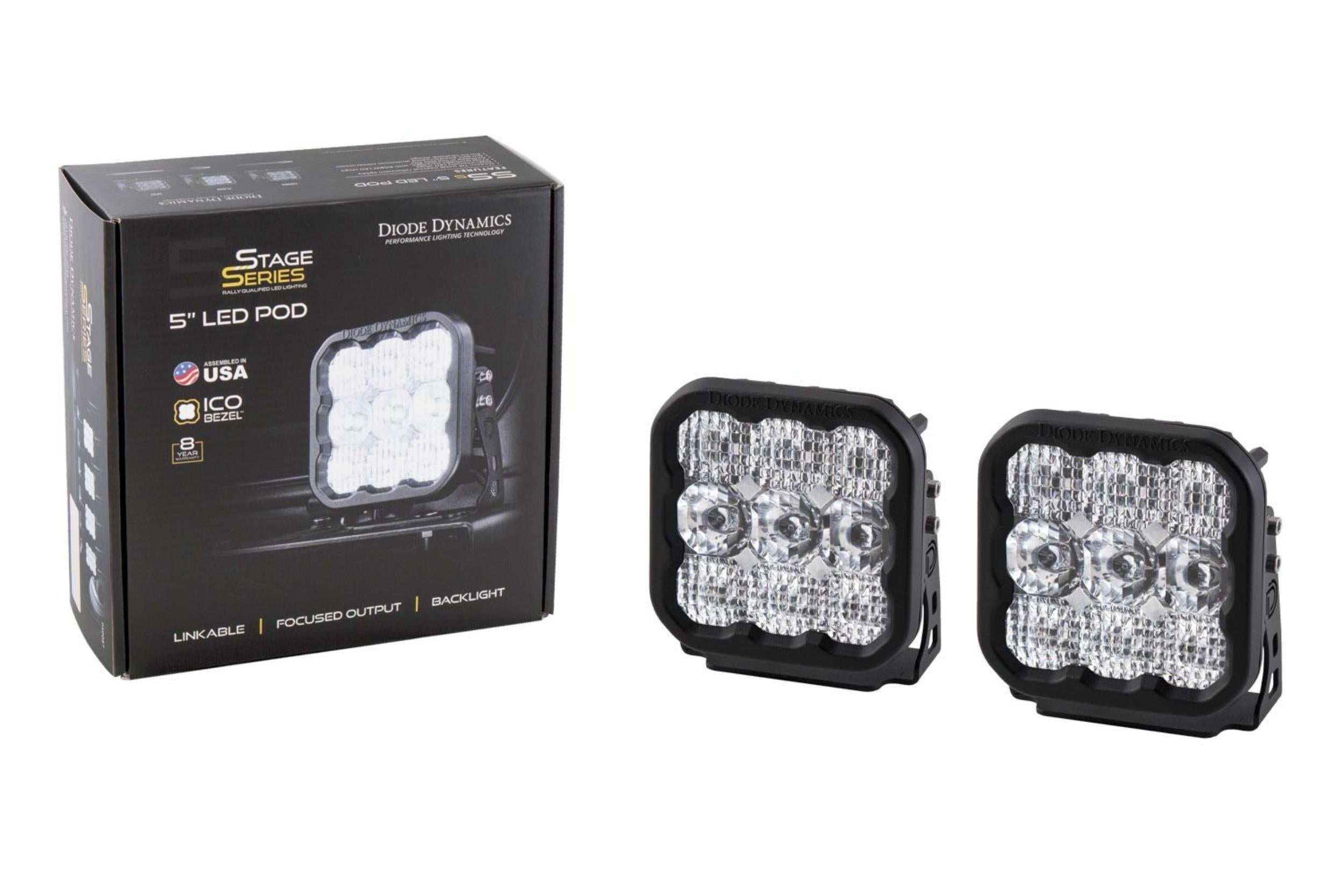 Diode Dynamics SS5 LED Pod Pro Yellow Flood - Single | Universal (DD6779S)