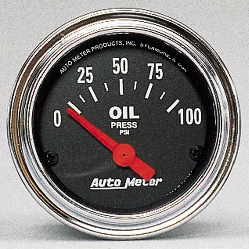 Autometer 2-1/16" 0-100 PSI Oil Pressure Gauge Traditional Chrome | Universal (2522)