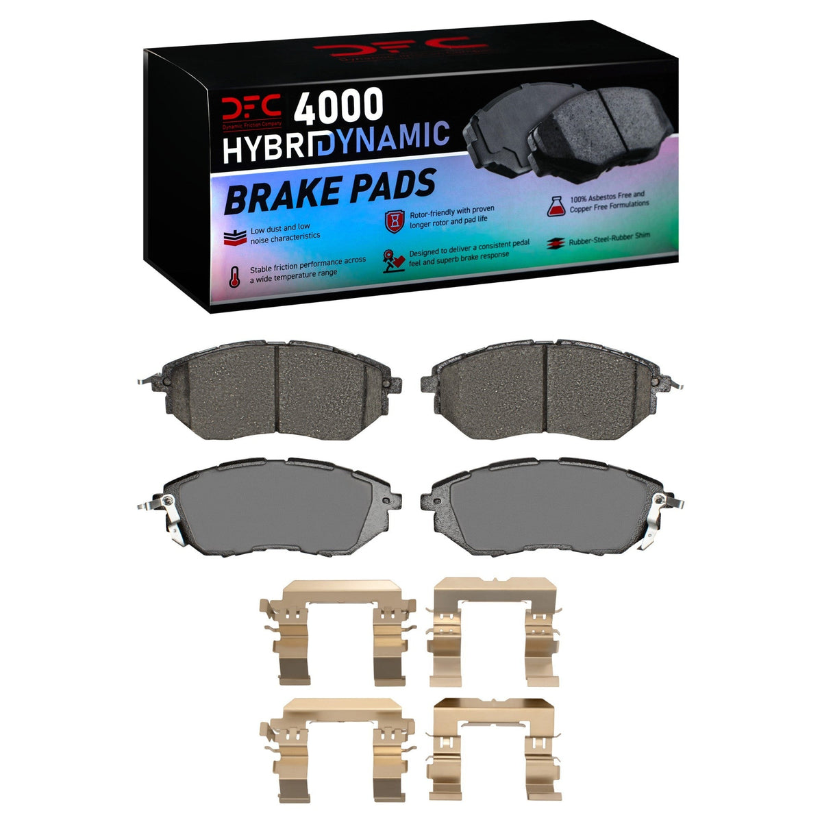 DFC Front 4000 HybriDynamic Brake Pads and Hardware Kit | Multiple Subaru Fitments (4000-1078-01)