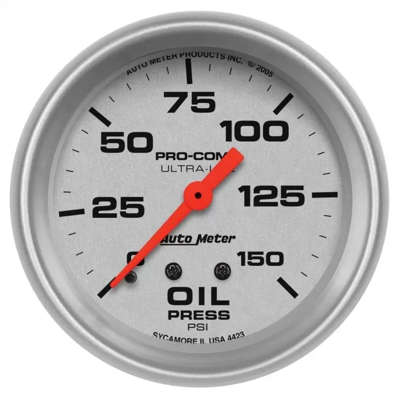 Autometer 2-5/8" 0-150 PSI Oil Pressure Gauge ULTRA-LITE | Universal (4423)