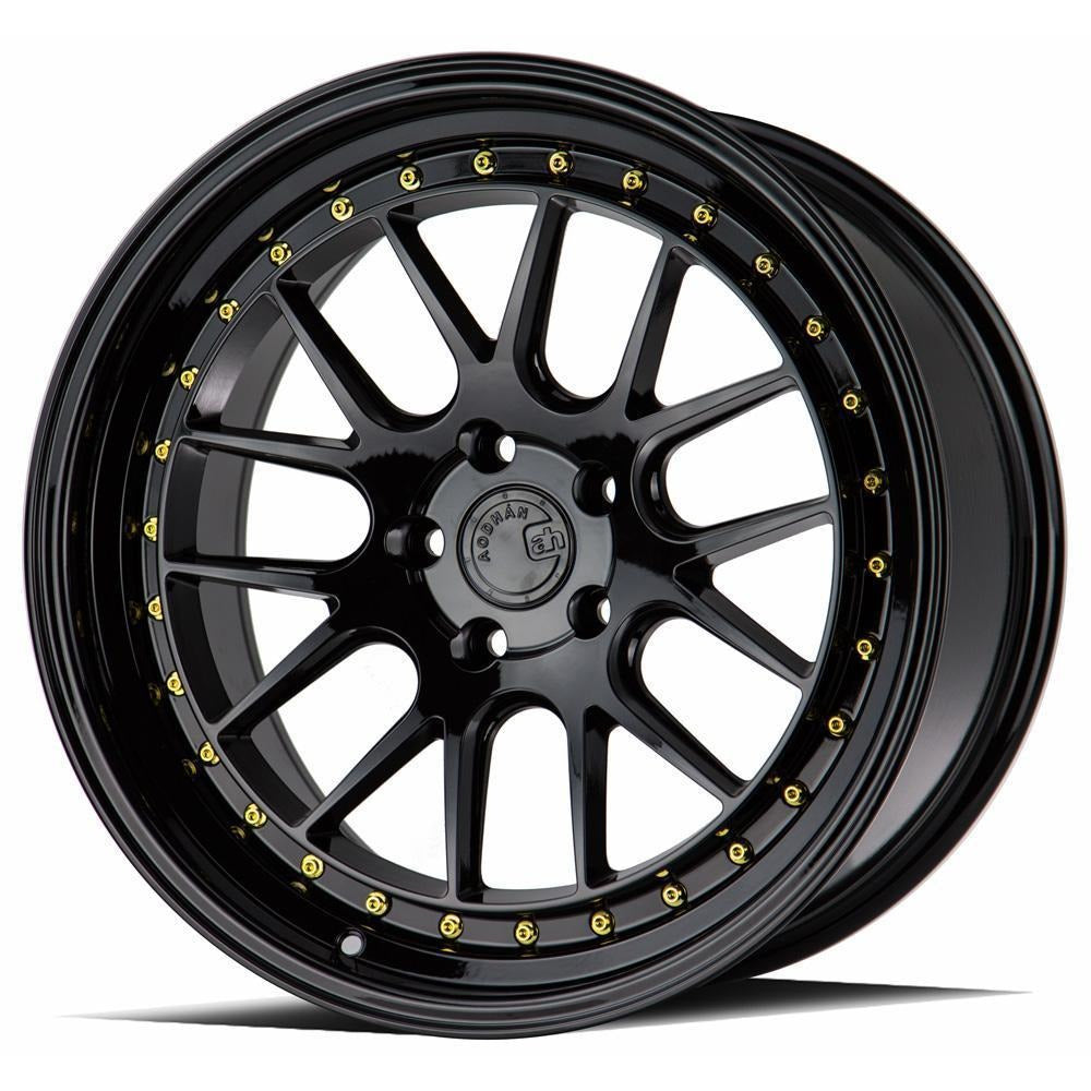 AodHan Wheels DS06 Gloss Black w/ Gold Rivets 18x9.5 | 5x100 (DS61895510035GB)