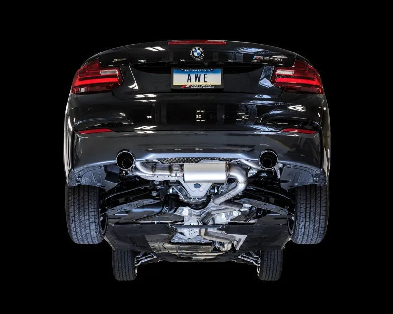 AWE Touring Edition Axle-back Exhaust for BMW F22 M235i / M240i - Chrome Silver Tips (90mm) (3010-32028)