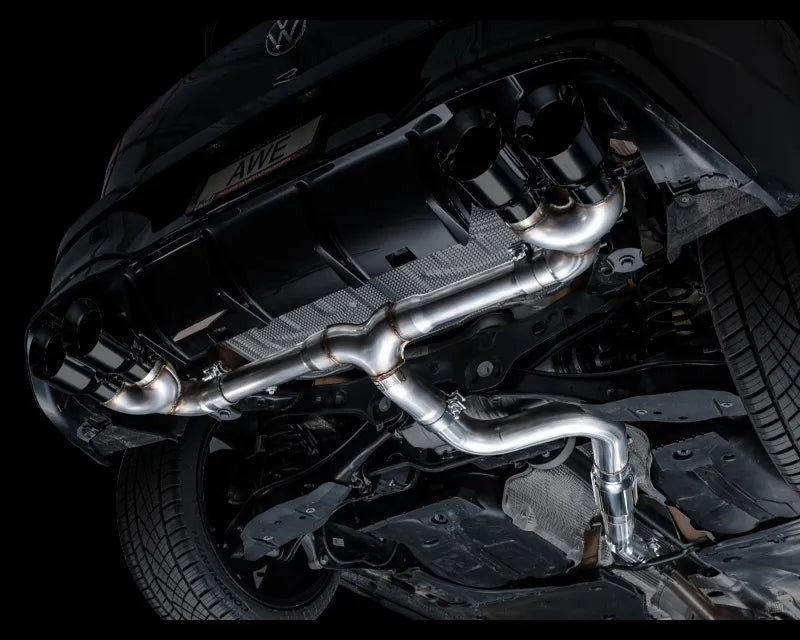 AWE Track Edition Exhaust for Volkswagen MK8 Golf R - Diamond Black Tips (3020-43658)