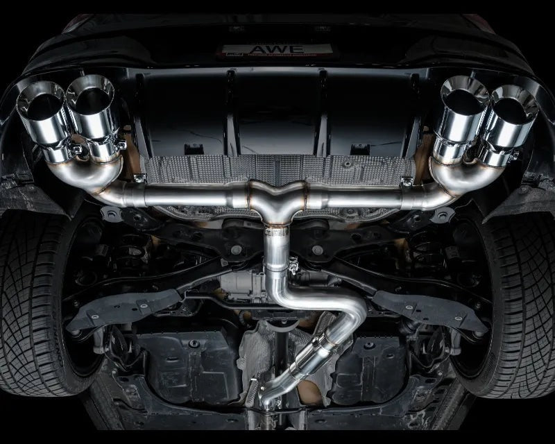 AWE Track Edition Exhaust for Volkswagen MK8 Golf R - Chrome Silver Tips (3020-42658)