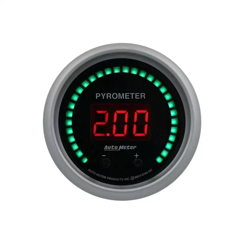 Autometer 2-1/16" Two Channel 0-2000 oF Digital Pyrometer EGT Gauge SPORT-COMP Elite | Universal (6744-SC)