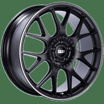 BBS Wheels CHR Satin Black w/ Polished Outer Lip Ring 20x9.5 | 5x114.3 (CH124BPO)