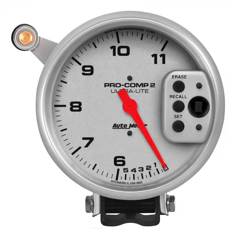 Autometer 5" 0-11k RPM DUAL RANGE W/PEAK MEMORY Tachometer Gauge ULTRA-LITE | Universal (6855)