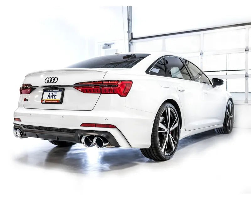 AWE Track Edition Exhaust for Audi C8 S6/S7 - Chrome Silver Tips (3020-42101)