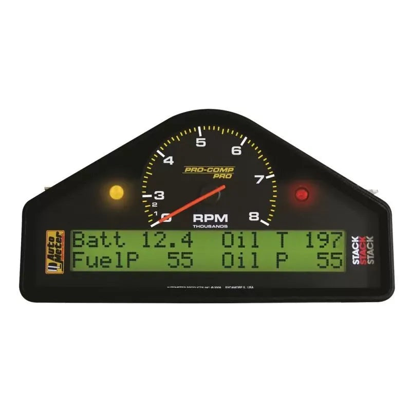 Autometer 0-3-8K RPM 8K DUAL RANGE RPM/MPH/FUELP/OILP/OILT/WTMP/VOLT Race Dash Display PRO-COMP PRO | Universal (6012)