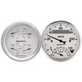 Autometer 3-3/8" 240-33 Ω Quad & Tach/Speedometer 2-Piece Gauge Kit Old Tyme White | Universal (1620)