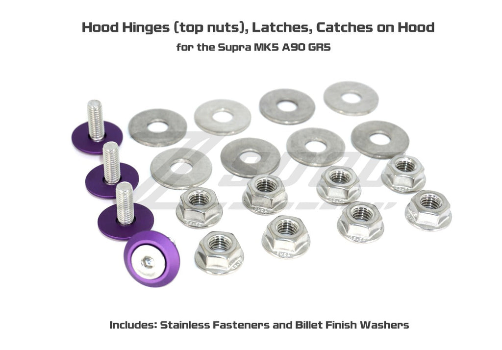 ZSPEC Hood Hinges/Latches/Catches Stainless/Billet Fasteners | 2020-2026 Toyota Supra (00843612147639)