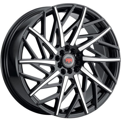 Revolution Racing RR21 Black w/ Machined Spoke Accents 20x8 | 5x110/5x114.3 (RR21-20851014+40BM)