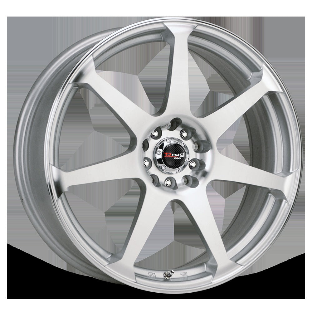 Drag Wheels DR33 Silver w/ Machined Spoke Faces 17x7.5 | 5x100/5x114.3 (DR331775054573SM)