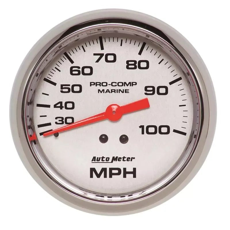 Autometer 3-3/8" 0-100 MPH Mechanical Speedometer Gauge Marine Chrome ULTRA-LITE | Universal (200754-35)