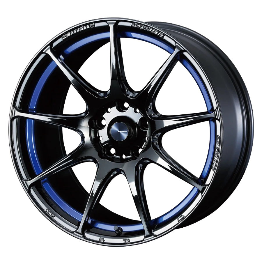 WedsSport SA-99R Black Chrome with a Blue Undercut (Blue Light Chrome II) 17x7.5 | 5x100 (73891)