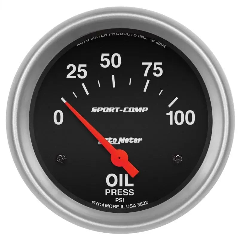 Autometer 2-5/8" 0-100 PSI Oil Pressure Gauge SPORT-COMP | Universal (3522)