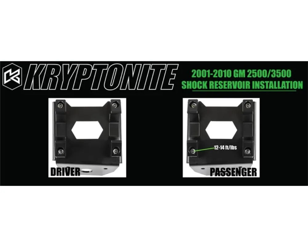 Kryptonite 50mm Diameter Death Grip Front Shock Reservoir Mount Kit | KRSM10-50