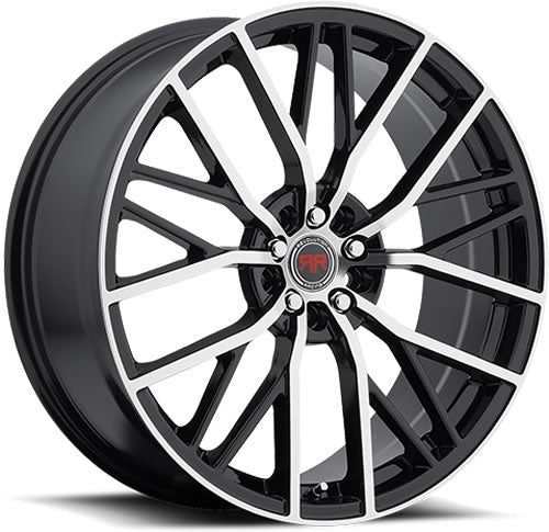 Revolution Racing RR07 Black w/ Machined Spoke and Lip Accents 20x8 | 5x110/5x114.3 (RR07-20851101143+40BM)