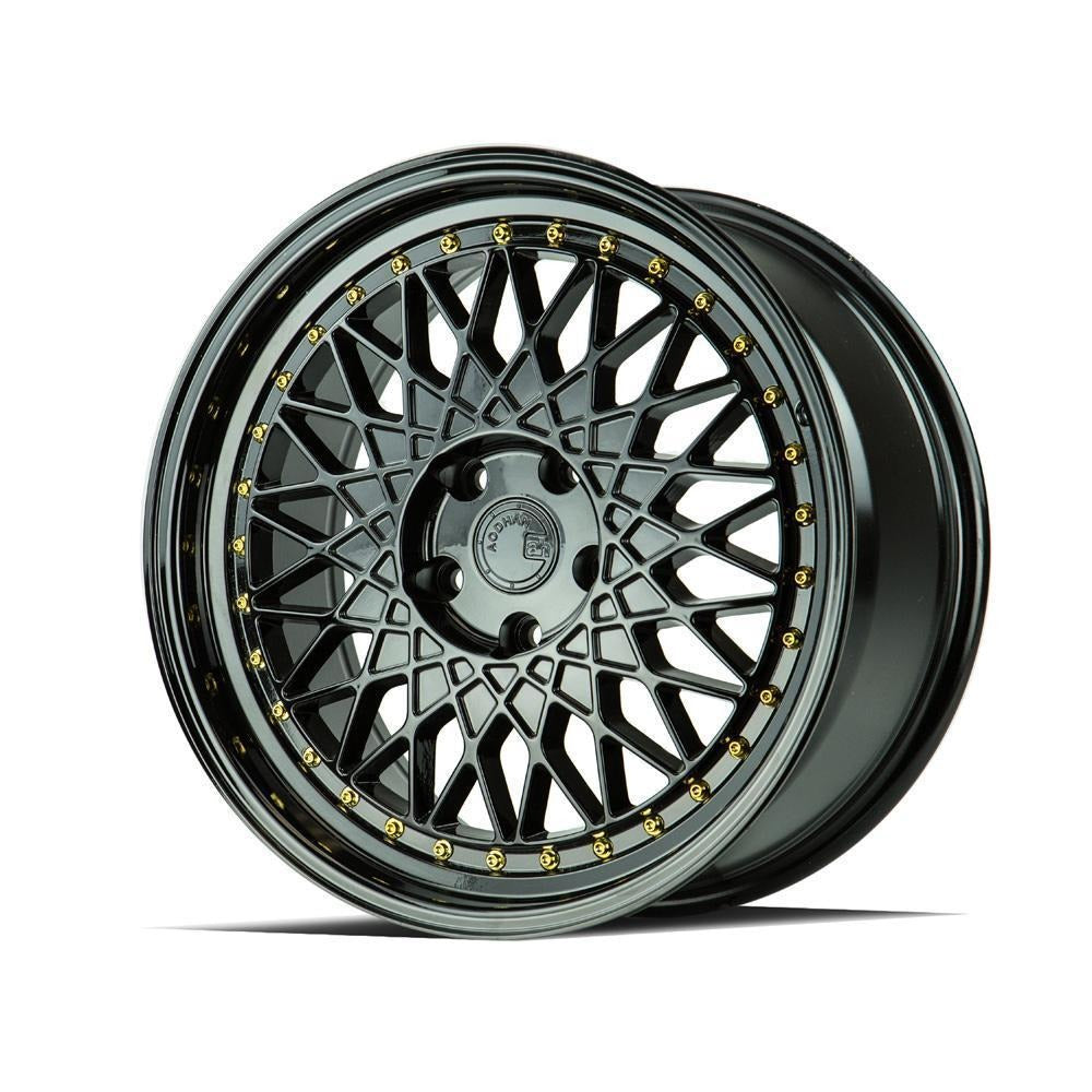 AodHan Wheels AH05 Black w/ Gold Rivets 18x9.5 | 5x114.3 (AH0518955114335FB)