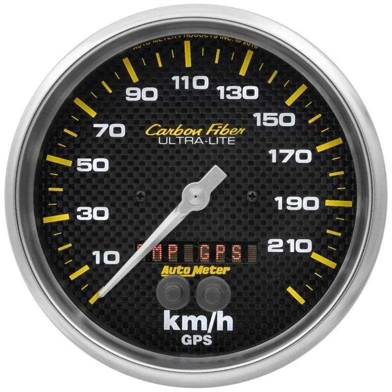Autometer 5" 0-225 KM/H Speedometer Gauge Carbon Fiber | Universal (4881-M)