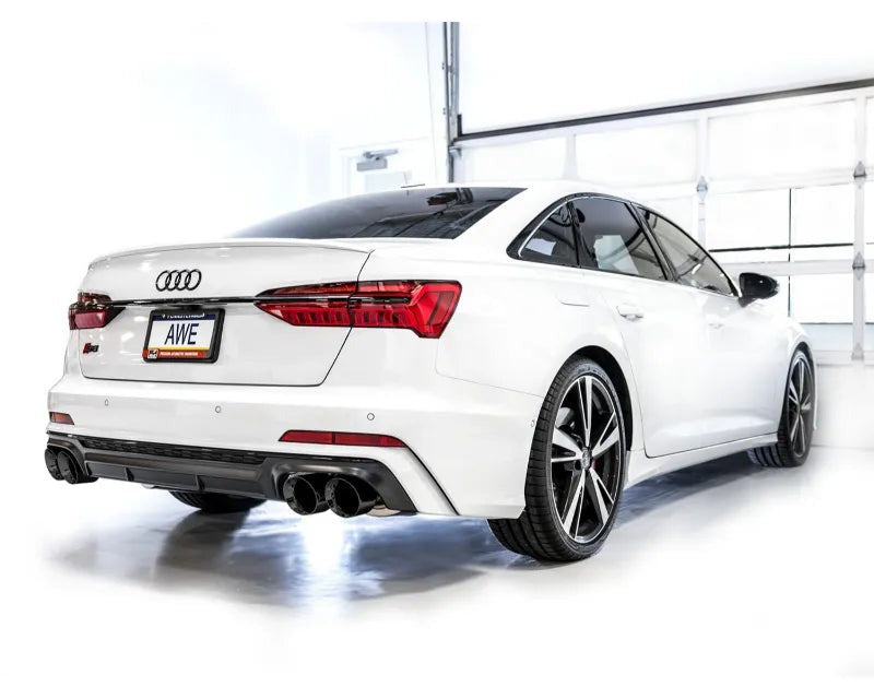 AWE Track Edition Exhaust for Audi C8 S6/S7 - Diamond Black Tips (3020-43109)