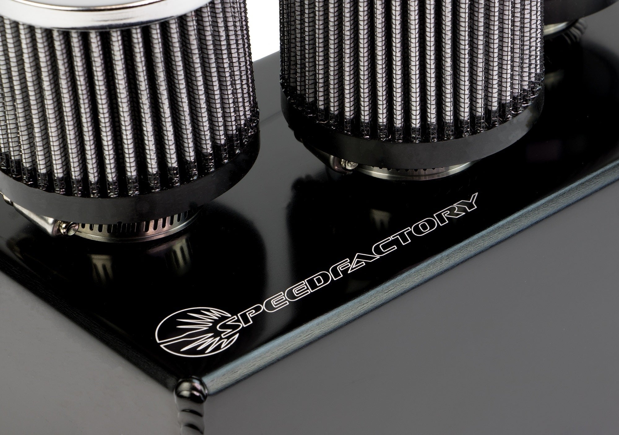 SpeedFactory Racing 3-Filter Oil Catch Can - Black Edition | 1992-2000 Honda Civic, and 1994-2001 Acura Integra (SF-02-031-BLK)