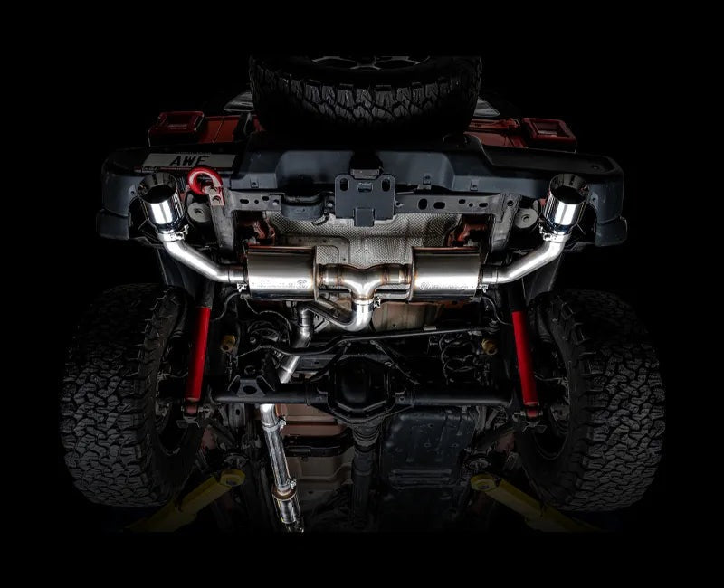 AWE Tread Edition Axleback Dual Exhaust for Jeep JL/JLU 3.6L/2.0T - Chrome Silver Tips (3015-32001)