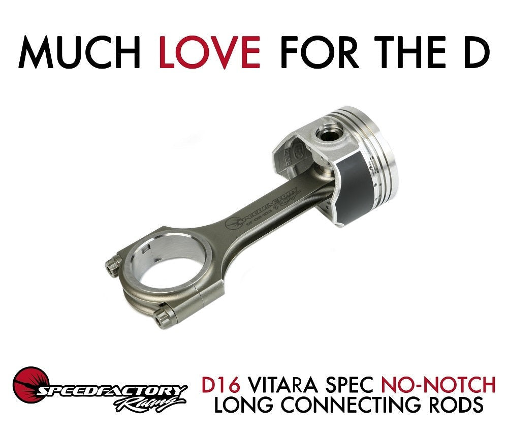 SpeedFactory Racing No-Notch H-Beam Long Rod and Vitara Piston Combo | 1988-2005 Honda Civic, and 1986-1989 Acura Integra (IG SF-02-103 & YCP-75MMKIT)