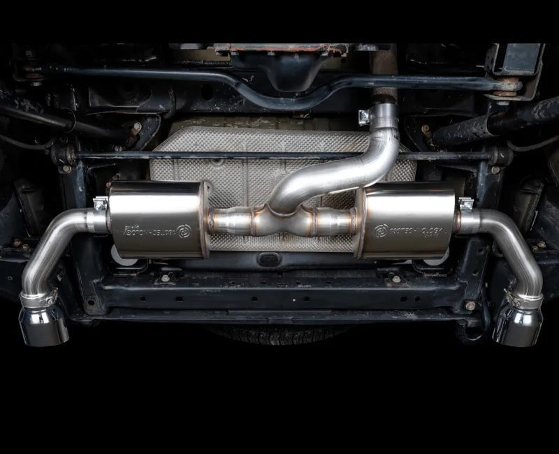 AWE Tread Edition Axleback Dual Exhaust for Jeep JK/JKU 3.6L - Chrome Silver Tips (3015-32003)
