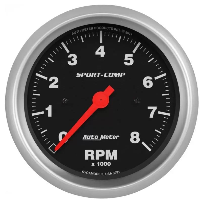 Autometer 3-3/8" 0-8000 RPM Tachometer Gauge SPORT-COMP | Universal (3991)