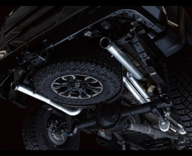 AWE 0FG Catback Exhaust for Silverado ZR2/Sierra AT4X - Dual Bashguard (no tips) (3015-31972)