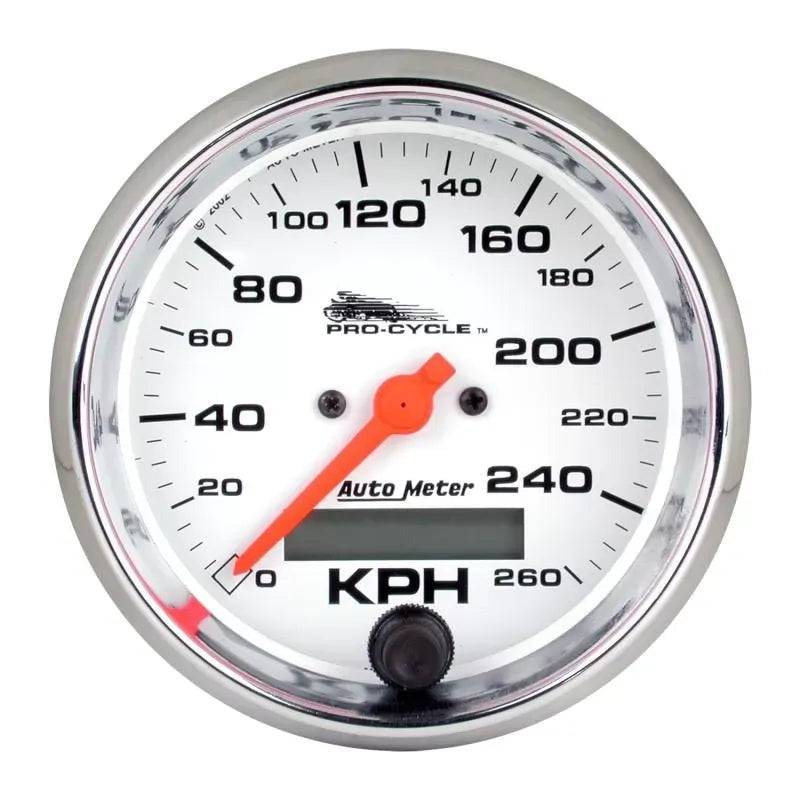 Autometer 3-3/4" 0-160 MPH PRO-CYCLE Speedometer Gauge White | Universal (19355)