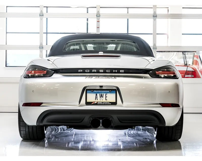 AWE Track Edition Exhaust for Porsche 718 Boxster / Cayman - Diamond Black Tips (3010-33048)