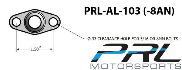 PRL Motorsport GT Turbo -8AN Ported Oil Drain Flange Slotted | PRL-AL-103-8AN