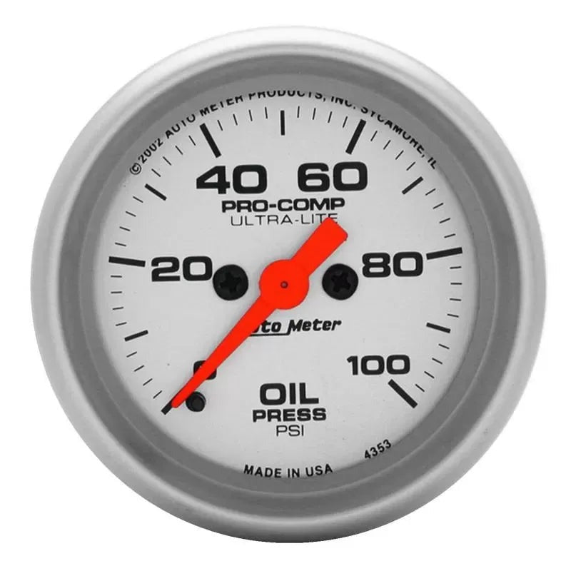 Autometer 2-1/16" 0-100 PSI Oil Pressure Gauge ULTRA-LITE | Universal (4353)