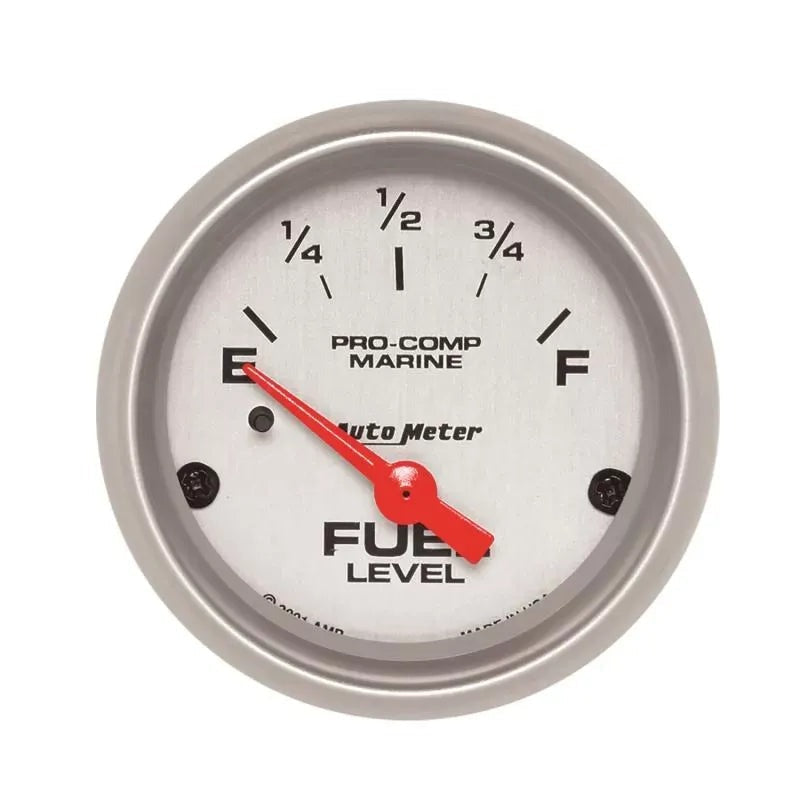 Autometer 2-1/16" 240-33 Ω Fuel Level Gauge Marine Silver | Universal (200760-33)