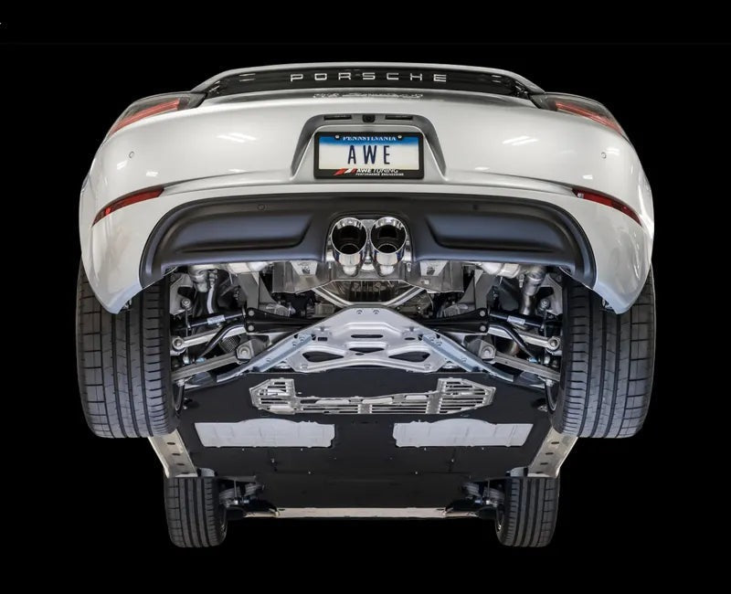 AWE Touring Edition Exhaust for Porsche 718 Boxster / Cayman - Chrome Silver Tips (3015-32080)
