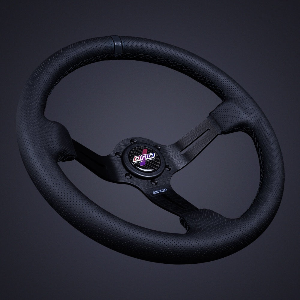 DND Perforated Leather Race Steering Wheel (PRW-BLK)