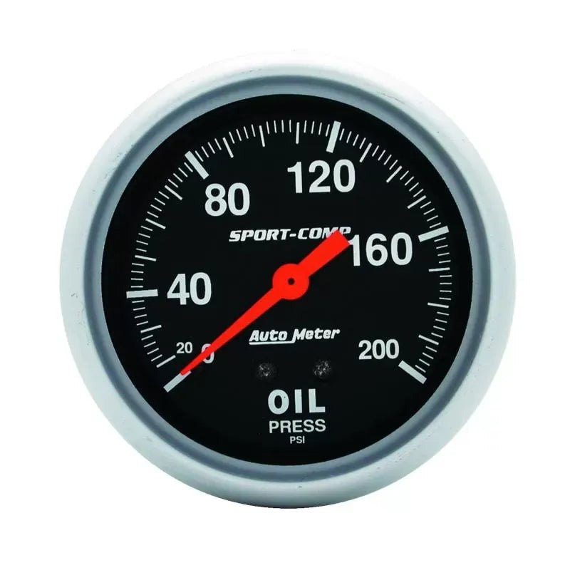 Autometer 2-5/8" 0-200 PSI Oil Pressure Gauge SPORT-COMP | Universal (3422)