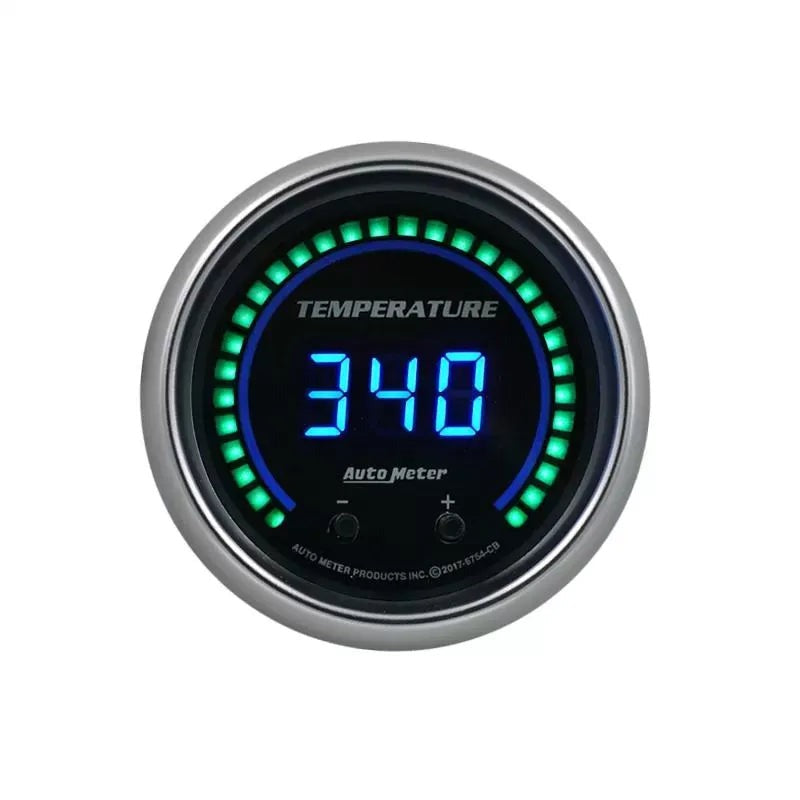 Autometer 2-1/16" Two Channel Selectable Scale oF / oC Digital Fluid Temperature Gauge Cobalt | Universal (6754-CB)